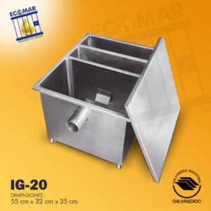 2 trampa de grasa ecomar ig 20 galanizaddo acero inoxidable