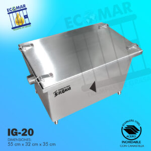 1 trampa de grasa ecomar ACERO INOXIDABLE IG-20 con canastilla