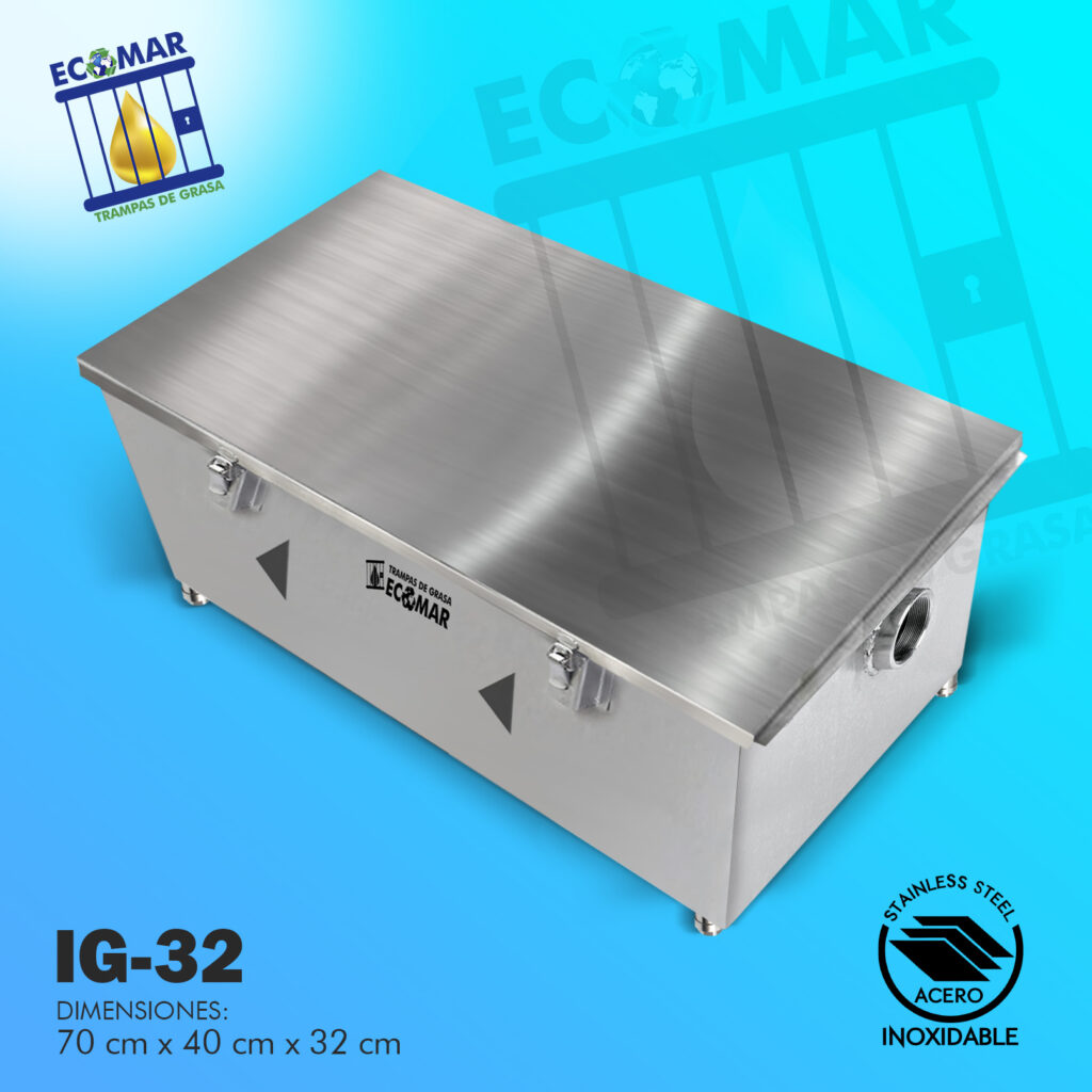 1 trampa de grasa ecomar ACERO INOXIDABLE modelo IG-32