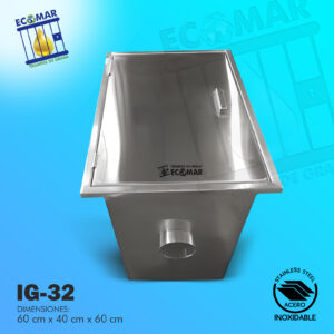1 trampa de grasa ecomar ACERO INOXIDABLE modelo IG-32 para enterrar