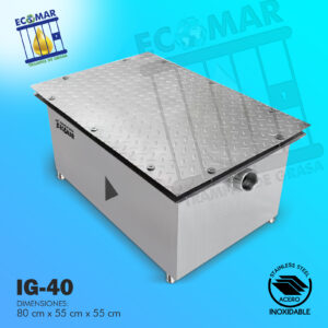 1 trampa de grasa ecomar ACERO INOXIDABLE modelo IG-40