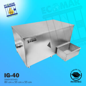 1 trampa de grasa ecomar ACERO INOXIDABLE modelo IG-40 ecomar