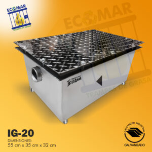 1 trampa de grasa ecomar ig 20 galanizaddo 55 x 35 x 32